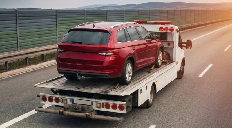 Guincho para carros em São Carlos – carro sendo carregado em plataforma